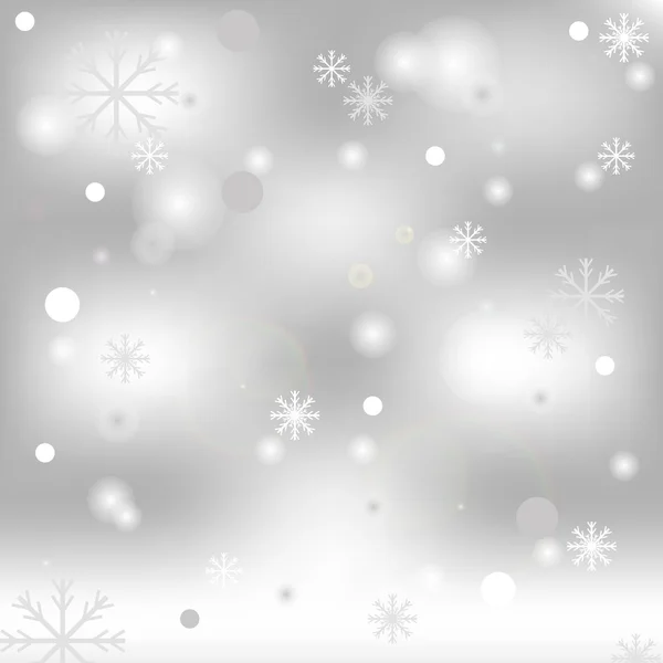 Fondo de Navidad de plata con copos de nieve y chispas vector — Archivo Imágenes Vectoriales