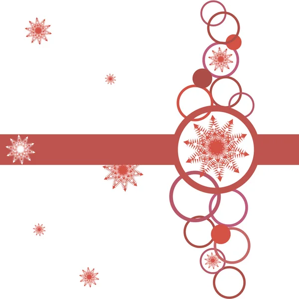 Fondo de Navidad con copos de nieve vector rojo — Archivo Imágenes Vectoriales