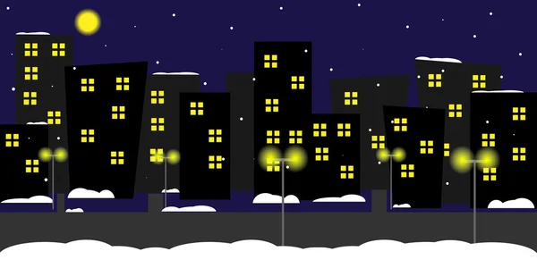 Ciudad _ noche — Vector de stock