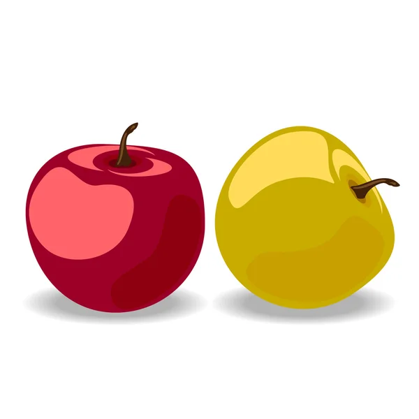 Dos manzanas — Vector de stock