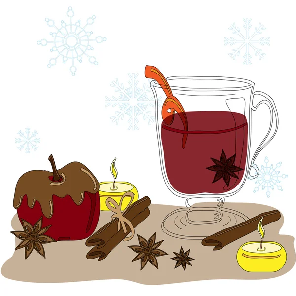 Mulled wine — Stock Vector