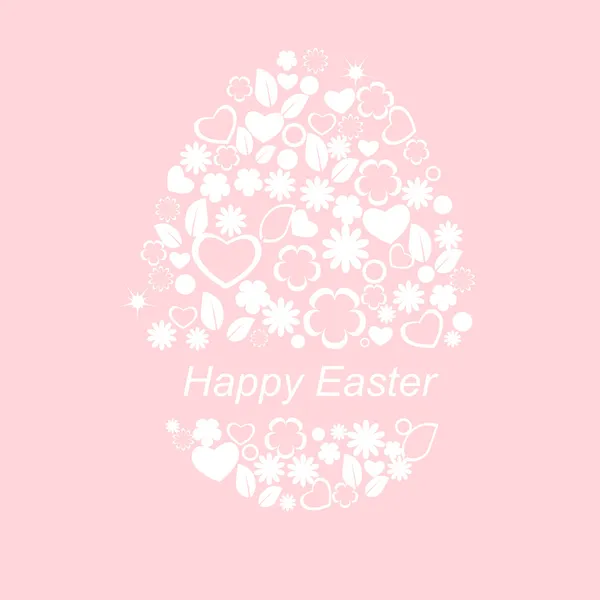 Card with easter egg pink with tag — Stock Vector