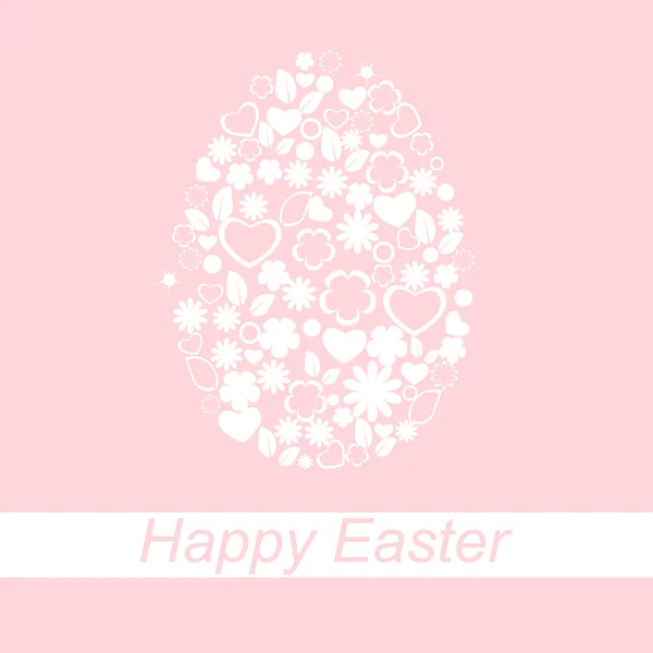 Card with easter egg pink — Stock Vector