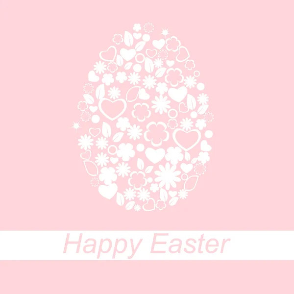 Húsvéti tojás rózsaszín kártya — Stock Vector