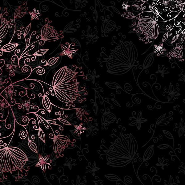 Floral kaart rood — Stockvector