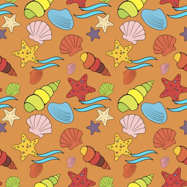 Seashell desen turuncu