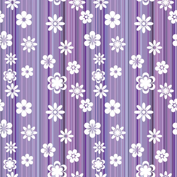 Floral striped pattern purple — Stock Vector
