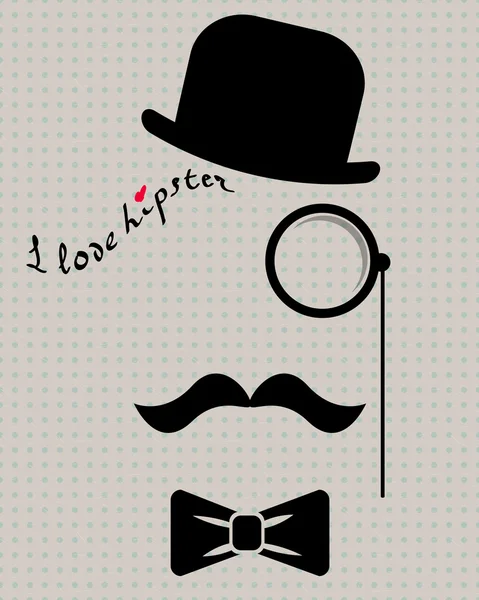 Hipster en chapeau melon — Image vectorielle