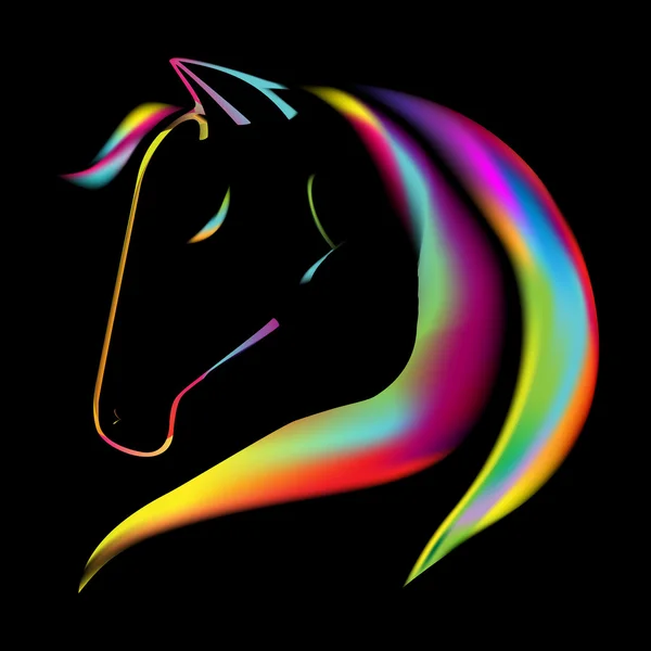 Horse symbol rainbow — Stock Vector