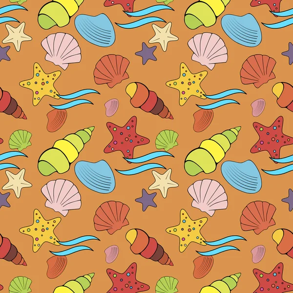 贝壳图案橙色 — 图库矢量图片