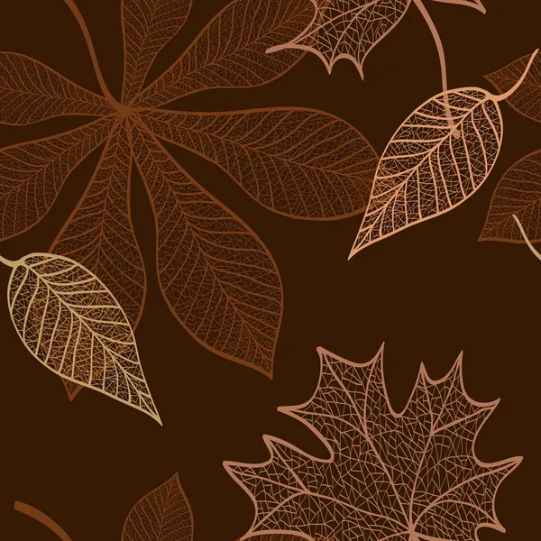 秋天的树叶图案暗 2 — 图库矢量图片