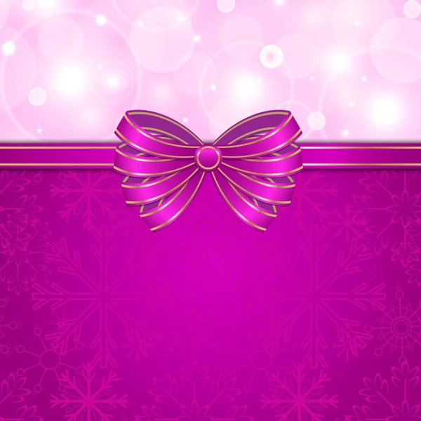 弓と紫のクリスマス背景 — ストックベクタ