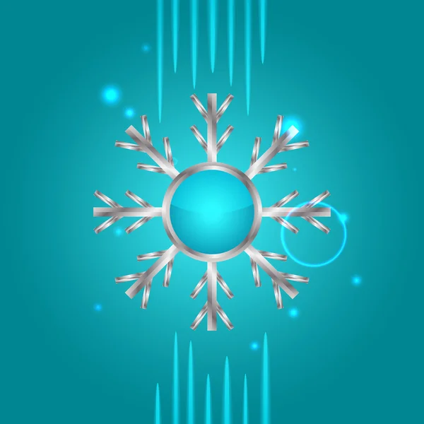 Kerstmis sneeuwvlok glanzende pictogram — Stockvector