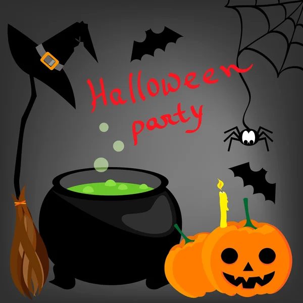 Halloween cartoon achtergrond — Stockvector