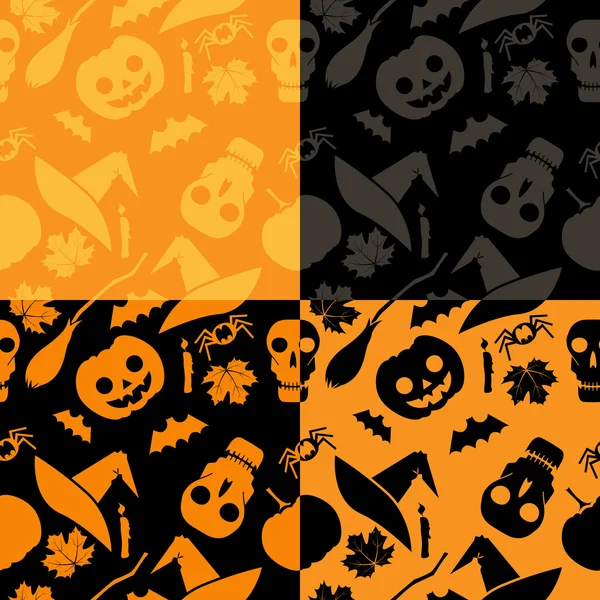 Conjunto de patrón de Halloween — Vector de stock