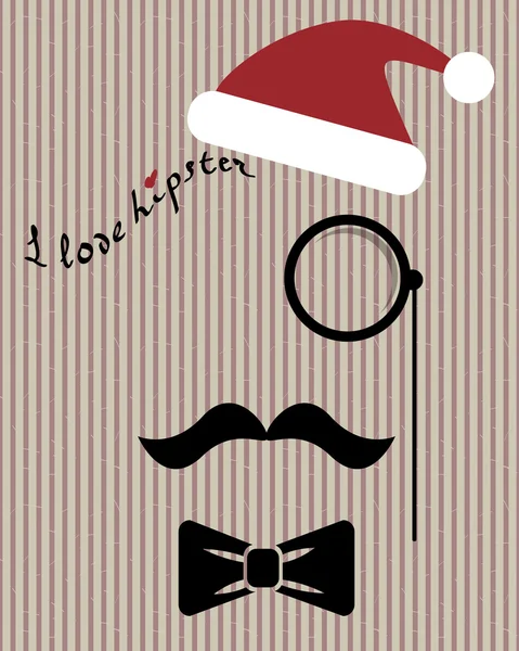 Hipster en santa hat — Archivo Imágenes Vectoriales