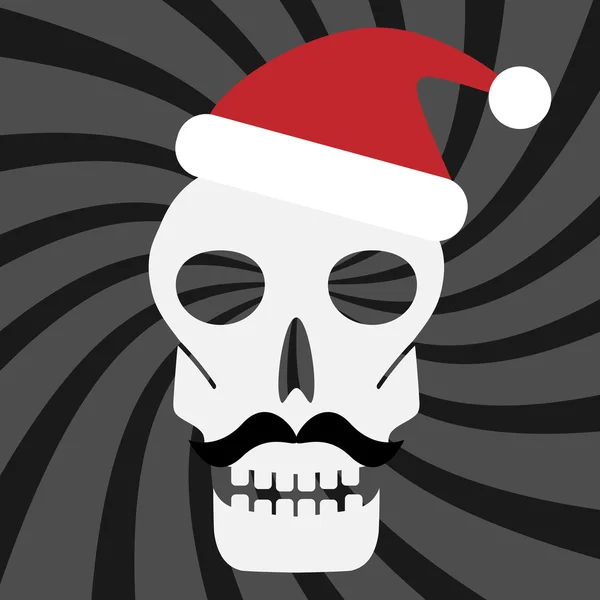 Skull with santa hat — Stock Vector