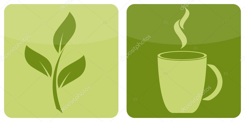 Pair of low-contrast tea icons vector for design