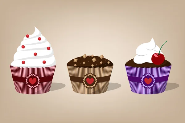 Ensemble de cupcake — Image vectorielle