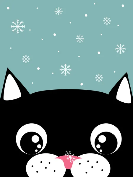 Cat with snowflake — Stock Vector