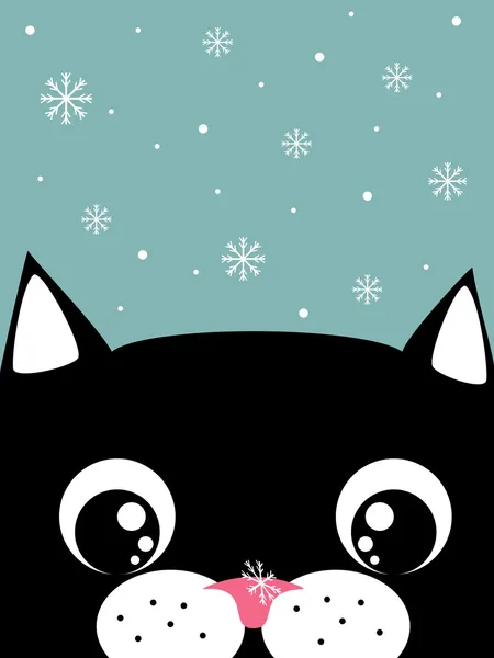 Chat avec flocons de neige Illustration De Stock