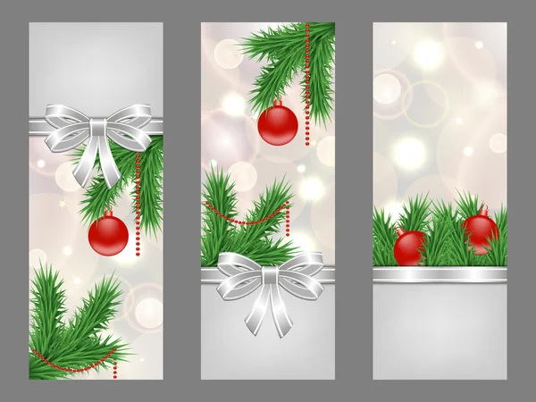 Kerstmis zilveren folders — Stockvector