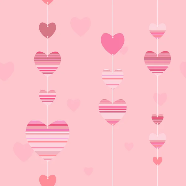 Csíkos hearts Valentine mintával — Stock Vector