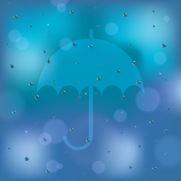 Umbrella icon on the window — Stock Vector