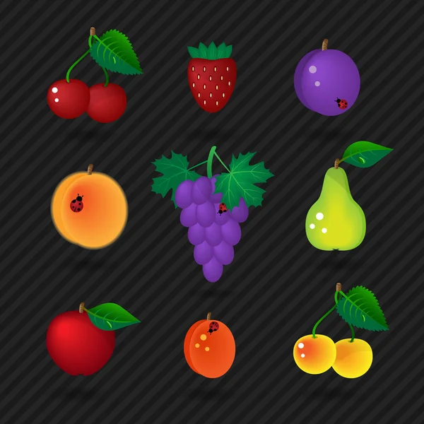 Conjunto de frutas — Vector de stock