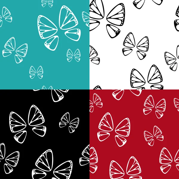 Conjunto de patrón de mariposa — Archivo Imágenes Vectoriales