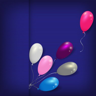 Balonlar şeritli kart şablonu
