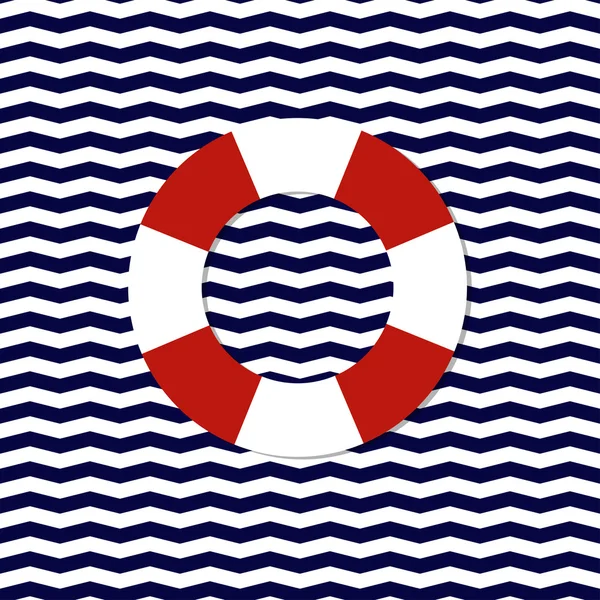 Símbolo de la boya salvavidas en el fondo de Chevron Ilustración De Stock