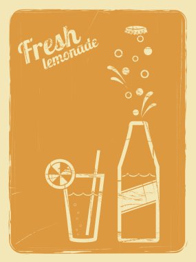 limonata retro poster turuncu
