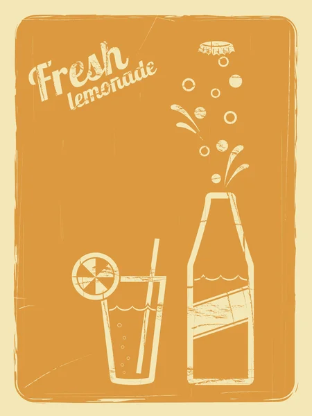 Poster rétro limonade orange Vecteurs De Stock Libres De Droits