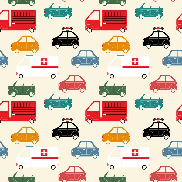 City car seamless pattern color — Stock Vector