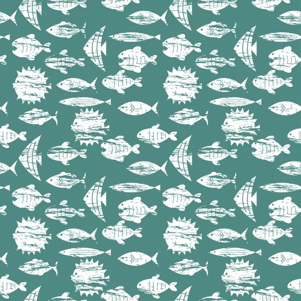 Fish pattern retro — Stock Vector