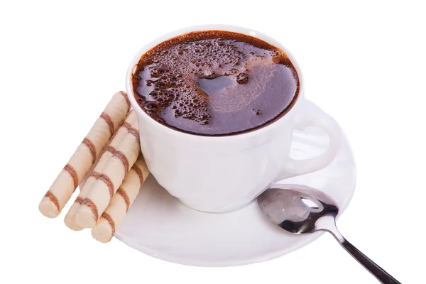 Kopp kaffe och kakor — Stockfoto