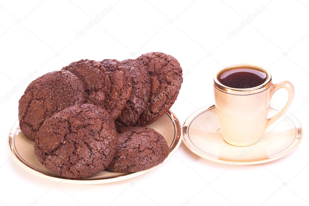 Breakfast cookies on a plate with coffee