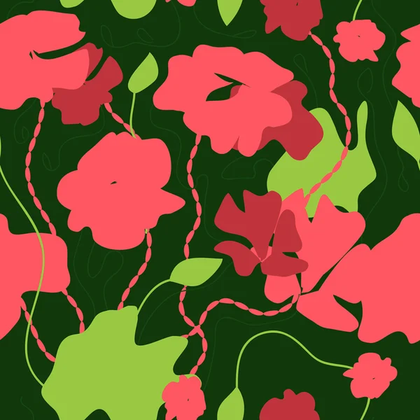 ベクトルのシームレスな緑とピンク — ストックベクタ
