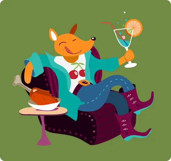 Ilustración vectorial "Fox relax " — Vector de stock