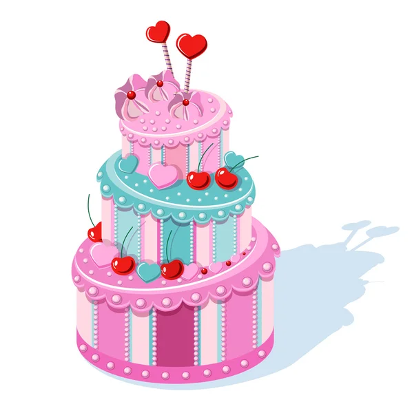 Pastel de cumpleaños — Vector de stock