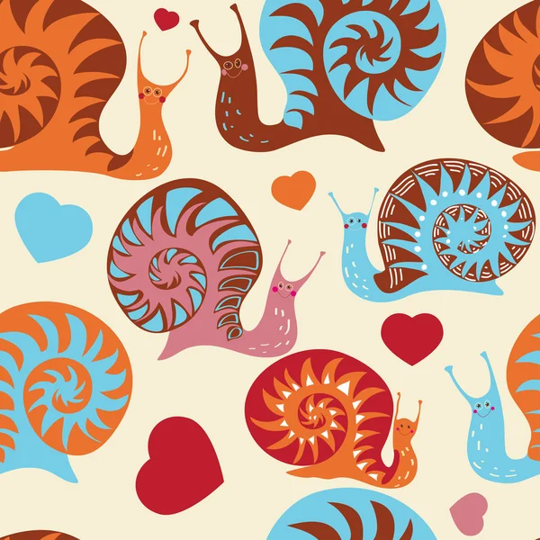 Seamless pattern "Snails" — Stock Vector