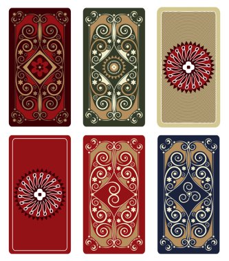 tarot kartları veya oyun kağıtları vektör süsleme