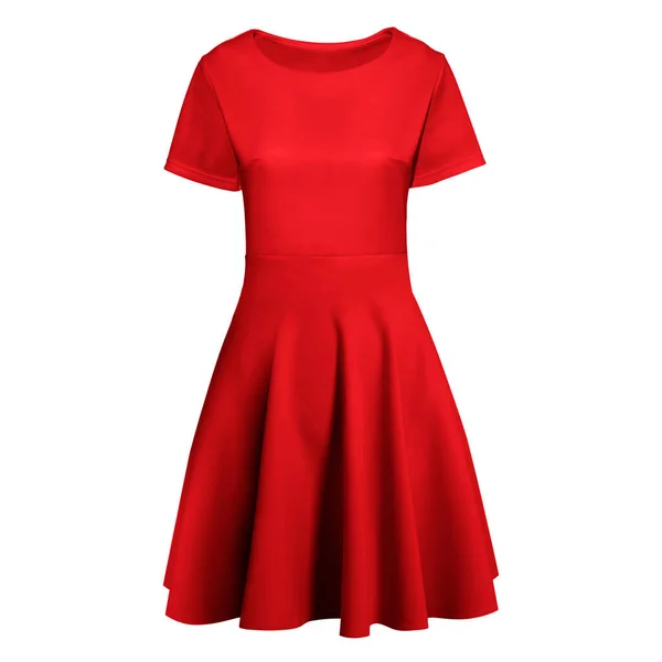 Front View Excellent Flare Dress Mockup Prime Rose Color You — Stock Photo, Image