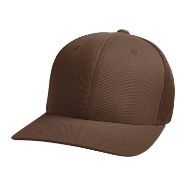 Bir profesyonel gibi tasarım tarzını sergilemek için, bu Taraflı Bakış Görünümünü kullanarak Muhteşem Cap Mockup in Royal Brown Renkli