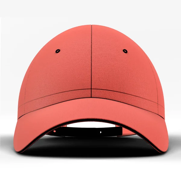 Med Denna Front View Awesome Baseball Cap Mockup Living Coral — Stockfoto