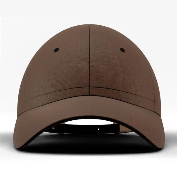Front View Muhteşem Beyzbol Şapka Modeliyle Kraliyet Kahverengi Rengi Ile — Stok fotoğraf