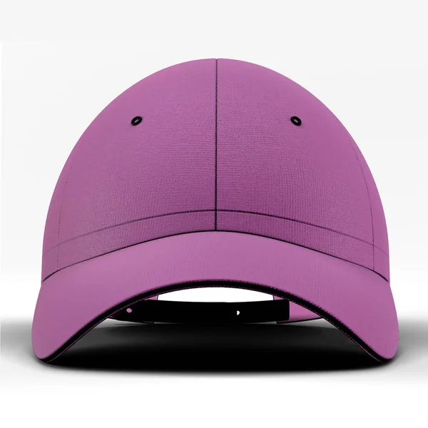 Con Esta Vista Frontal Impresionante Gorra Béisbol Mockup Color Lila —  Fotos de Stock