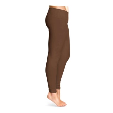 Yan Görünüm Muhteşem Leggins, Kraliyet Kahverengi Rengi, kendi tasarımınızı yerleştirmek için profesyonel bir modeldir