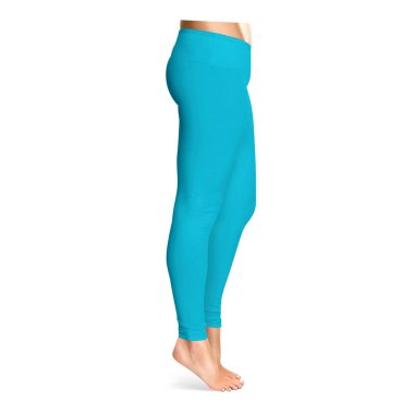 Yan Görünüm İnanılmaz Leggins Scuba Mavi Rengi, kendi tasarımınızı yerleştirmek için profesyonel bir modeldir